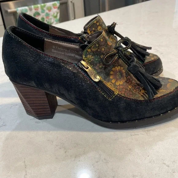 L” Artiste Studalena Womens Leather Black Shoes size 7.5/8 - Picture 5 of 9